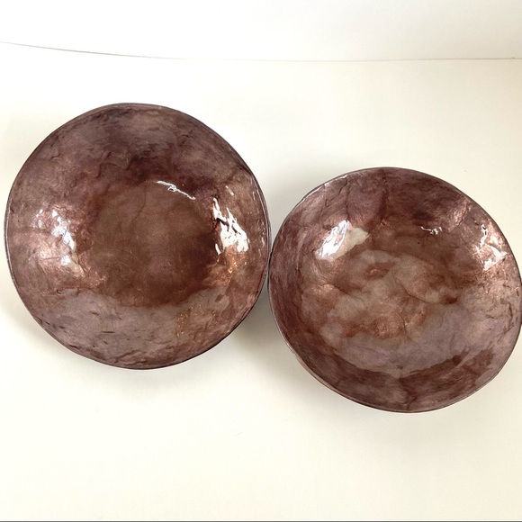 Z Gallerie Other - 2 Z Gallerie Capiz Shell Bowls in Dark Amethyst